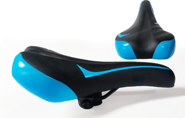 2- ASIENTO MTB NEGRO/AZUL ACOLCHADO (0531)