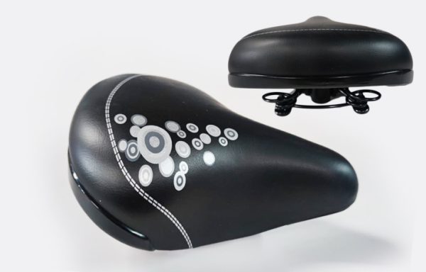 2- ASIENTO BEACH CRUISER RESORTE NEGRO/GRIS FLORES (0539)