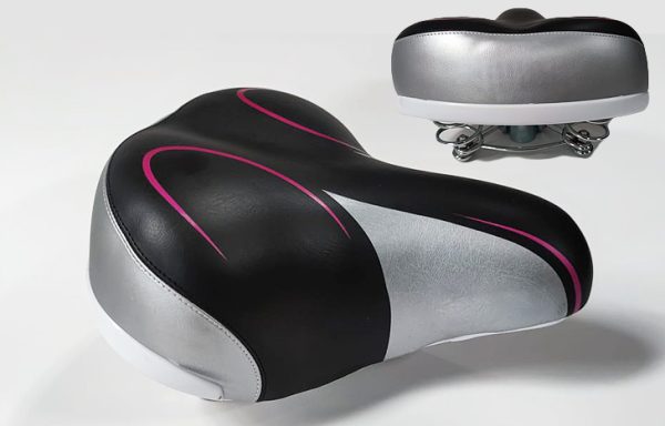 2- ASIENTO BEACH CRUISER RESORTES GRAN CONFORT NEGRO/FUCSIA