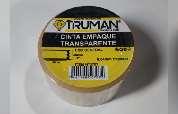 2- CINTA EMPAQUE TRANSPARENTE 40M*48MM TRUMAN