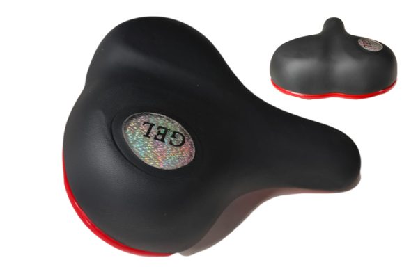 2- ASIENTO GEL RESORTES BC NEGRO/ROJO FULL CONFORT