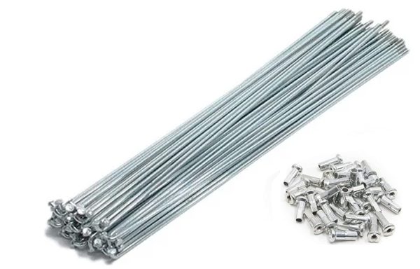 2- GRUESA DE RADIOS 14GX282MM ACERADAS CROMO