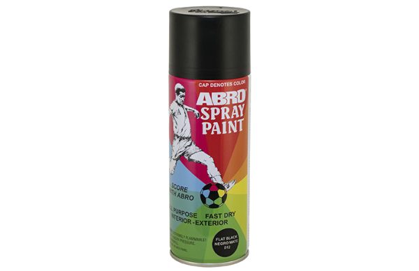 2- PINTURA SPRAY ABRO NEGRO MATE FAST DRY 8oz