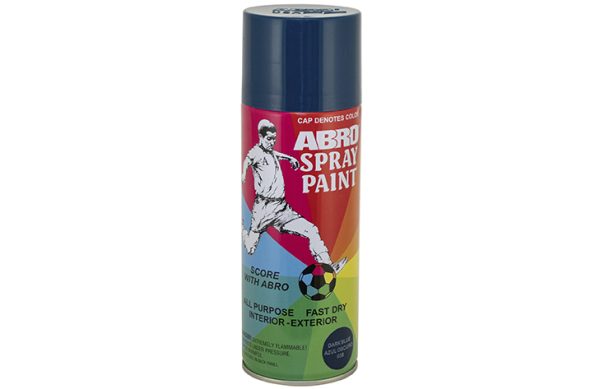 2- PINTURA SPRAY ABRO AZUL OSCURO BRILLANTE FAST DRY 8oz