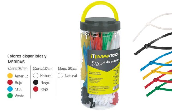 2F- SET GAZA PLÁSTICA SURTIDA 650 PIEZAS COLORES MAXTOOL