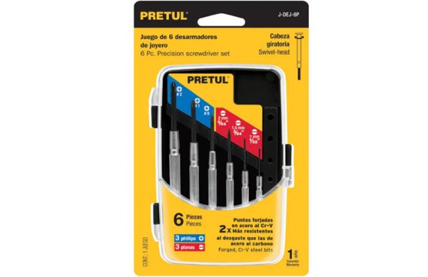 2F- JUEGO DESATORNILLADORES P/RELOJERO 8 PZ PRETUL