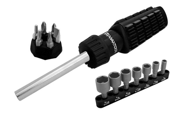 2F- JUEGO DESATORNILLADOR 6 PUNTAS Y 7CUBOS INTERCAMBIABLES MAXTOOL