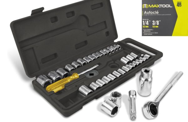 2F- JUEGO CUBOS 1/4”-3/8” 40PZ MAXTOOL