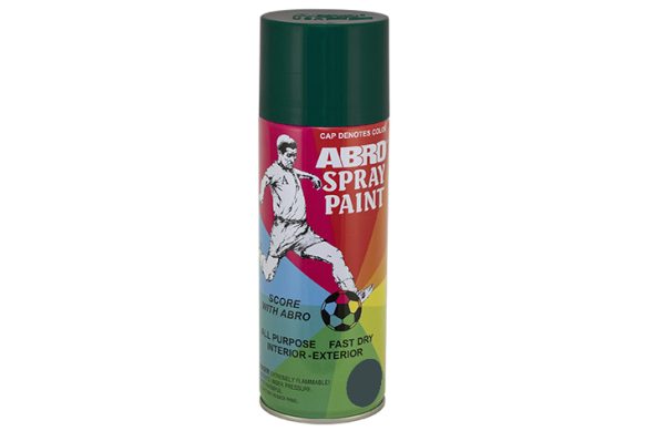 2- PINTURA SPRAY ABRO VERDE OSCURO FAST DRY 8oz