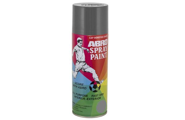 2- PINTURA SPRAY ABRO GRIS BRILLANTE FAST DRY 8oz
