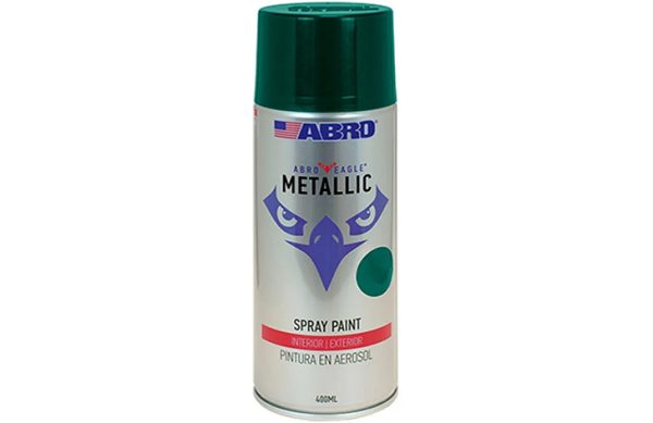 2- PINTURA SPRAY ABRO VERDE METALICO FAST DRY 8oz