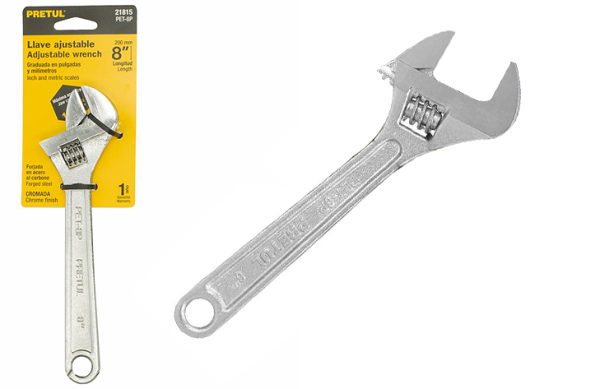 2F- LLAVE FRANCESA  AJUSTABLE 8”x15/16″ PRETUL