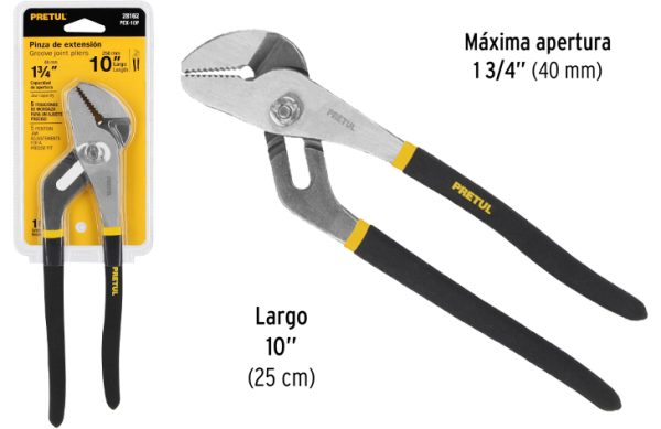 2F- ALICATE PINZA EXTENCIÓN 5 POSICIONES 10”x40MM PRETUL