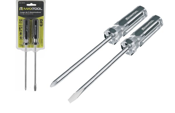 2F- JUEGO DESATORNILLADORES PLANO+PHILIPS ¼”x6”MAXTOOL