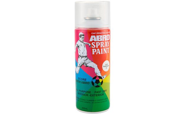 2- PINTURA SPRAY ABRO TRANSPARENTE BRILLANTE FAST DRY 8oz