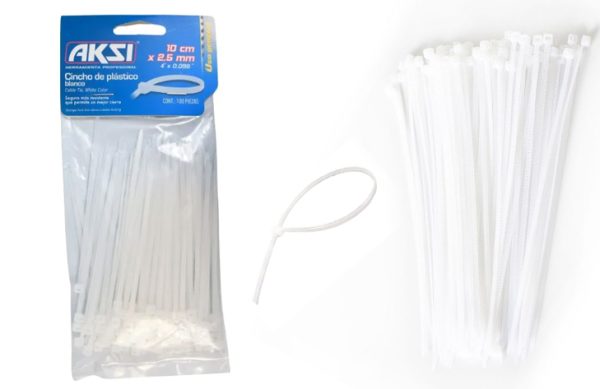 2F- GAZA PLÁSTICA BLANCA 4” (10CM) 100 PZ AKSI