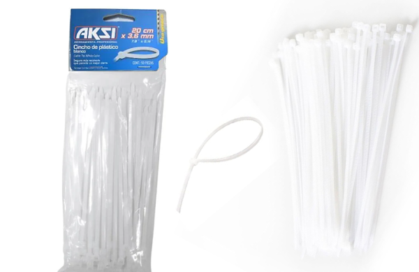 2F- GAZA PLÁSTICA BLANCA 8” (20CM) 50 PZ AKSI