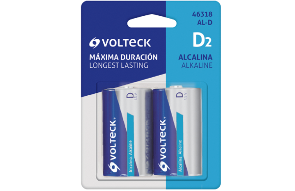 2F- BLISTER 2 BATERIAS ALCALINAS D+ VOLTECK
