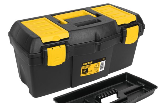 2F- CAJA PLÁSTICA 19” C/BANDEJA Y COMPARTMIENTOS PRETUL