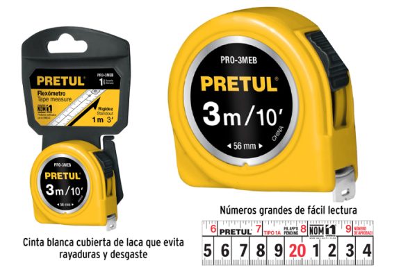 2F- CINTA METRICA 3 METROS PRETUL