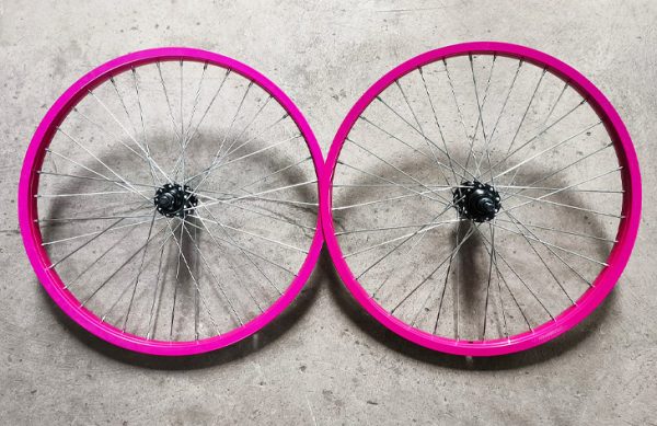 2- PAR DE AROS 20″ AL FUCSIA SENCILLOS BOCINA ROSCA NORMAL