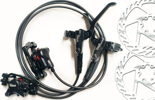 2- JUEGO FRENOS HIDRAULICOS SPEED C/DISCOS 160 F/R